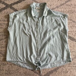 Weatherproof Vintage XXL Collared Shirt with Tie 55% Linen